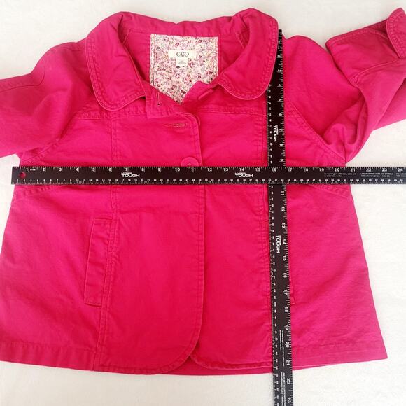 Cato Size Large Hot Pink Collared Lightweight 3/4 Sleeve Denim Jacket - Picture 5 of 6